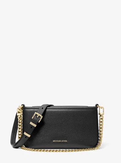 Michael Kors Bryant Small Pebbled Leather Convertible Pochette In Black