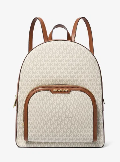 Michael Kors Outlet Jaycee Large Logo Backpack In White