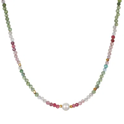 Satya Jewelry Sacred Wisdom Tourmaline Necklace In Gold