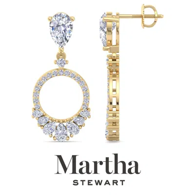 Martha Stewart 3 Carat Lab Grown Diamond Drop Earrings In 14 Karat Gold, Lab Grown Diamond Earrings In Gold