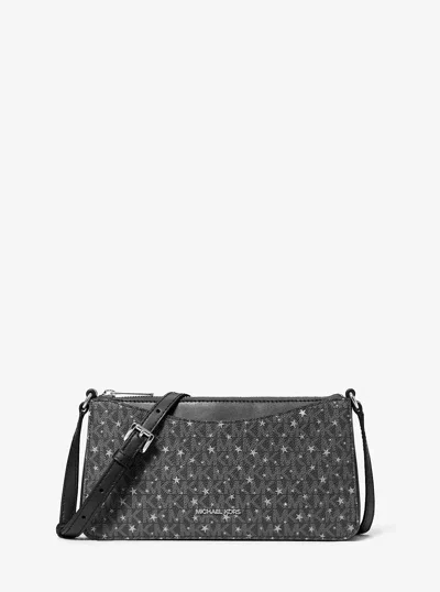 Michael Kors Outlet Arden Medium Printed Signature Logo Crossbody Bag In Gray