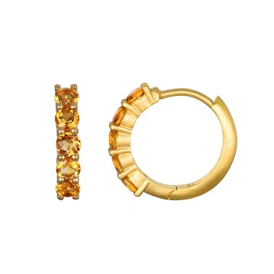 Satya Jewelry Shine With Radiance Citrine Huggie Earrings In Gold