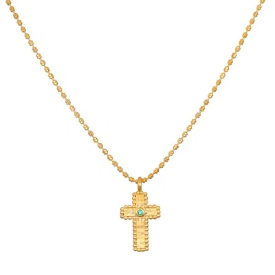 Satya Jewelry Centered In Faith Cross Gold Necklace In Gold
