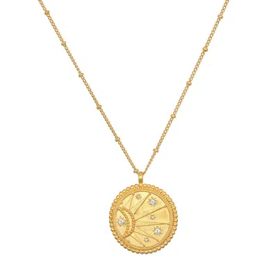 Satya Jewelry First Light Gold Medallion Reversible Pendant Necklace In Gold
