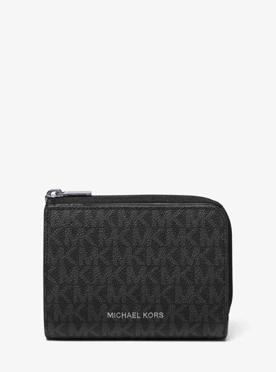 Michael Kors Outlet Cooper Signature Logo Folio Wallet In Black