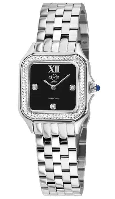 Gv2 Milan Women's 316l Stainless Steel Black Onyx Dial, Stainless Steel Bracelet Watch In Metallic