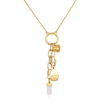 Satya Jewelry Endless Love Charm Necklace Set In Gold