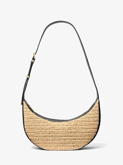 Michael Kors Avra Medium Hand-crocheted And Leather Crossbody Bag In Multi