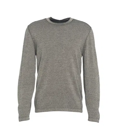 Transit Heathered Knit Sweater With Classic Round Neckline And Structured Fit In Gray