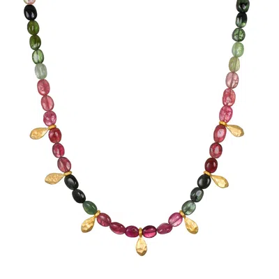 Satya Jewelry Beginning To Bloom Tourmaline Necklace In Gold