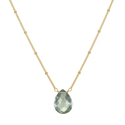Satya Jewelry Prosperous Journey Green Amethyst Necklace In Gold
