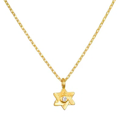 Satya Jewelry Guiding Faith White Topaz Star Of David Necklace In Gold