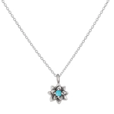 Satya Jewelry Soul Renewal Silver Lotus Necklace In Silver