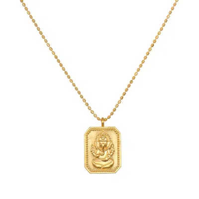 Satya Jewelry Ganesha Hindu God, Bestower Of Good Fortune Necklace In Gold