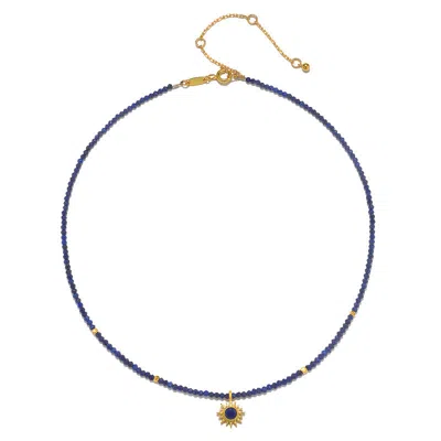 Satya Jewelry Light Seeker Lapis Starburst Choker Necklace In Blue