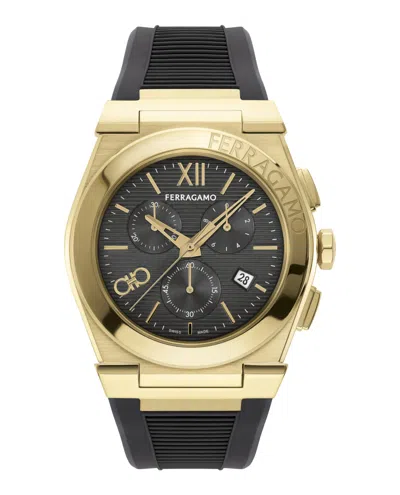 Ferragamo Vega Chrono Silicone Watch In Burgundy