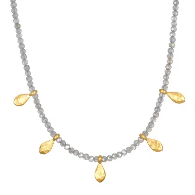 Satya Jewelry Inspired Beginnings Labradorite Petal Necklace In Metallic