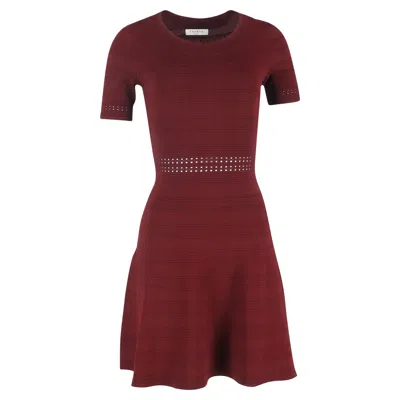 Sandro Dean Ribbed-knit Mini Dress In Burgundy Viscose In Burgundy