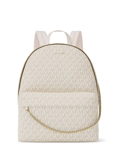 Michael Kors Outlet Slater Medium Signature Logo Backpack In White