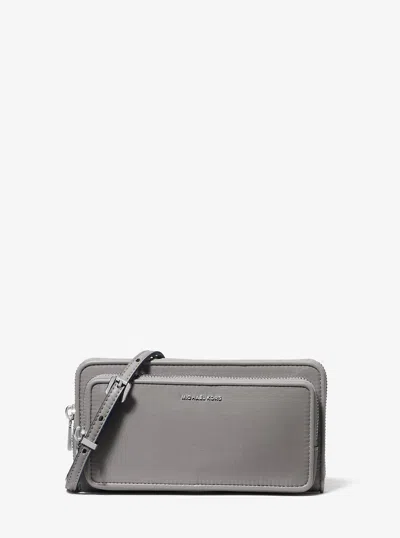 Michael Kors Jet Set Large Nylon Crossbody Bag In Gray