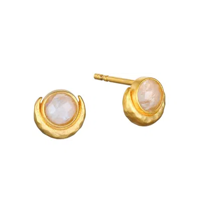 Satya Jewelry Cradled In Light Moonstone Earrings In Gold