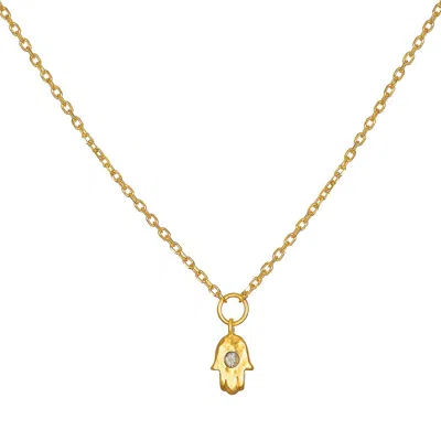 Satya Jewelry Guiding Hand Mini Hamsa Necklace In Gold