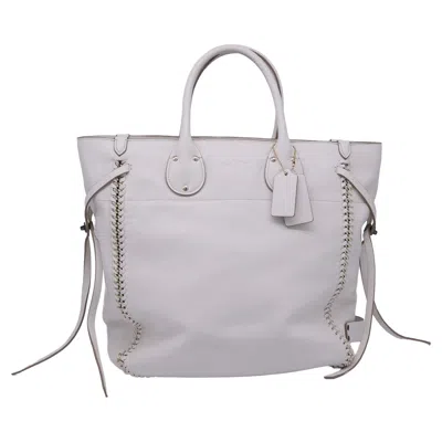 Coach Tatum Tall Tote Bag In White Leather In White