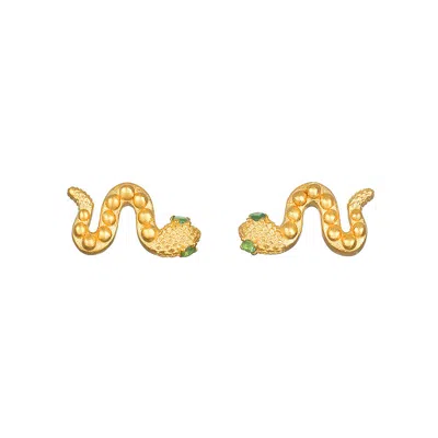 Satya Jewelry Beauty Is Timeless Snake Stud Earrings In Gold