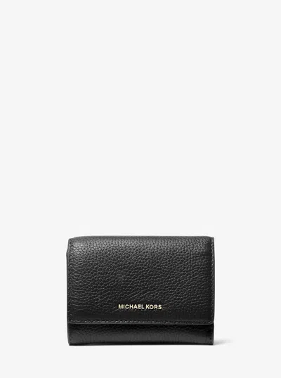 Michael Kors Bryant Medium Pebbled Leather Wallet In Black