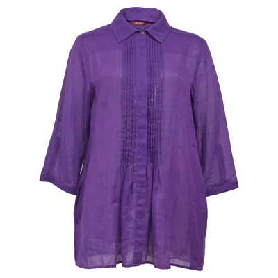 Max Mara Studio Pleated Blouse In Purple Polyester In Purple