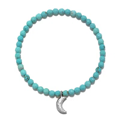 Satya Jewelry Ignite Intuition Turquoise Gemstone Bracelet In Gray