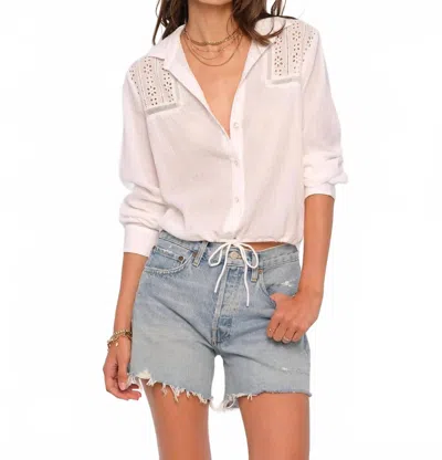 Heartloom Dennis Long Sleeve Shirt In White In Red