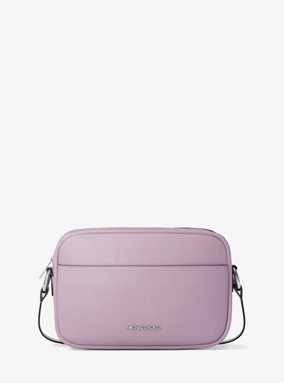Michael Kors Outlet Jet Set Pebbled Leather Camera Crossbody Bag In Pink
