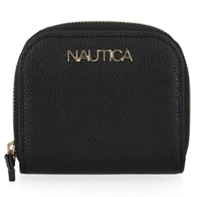 Nautica Logo Zip Wallet In Black