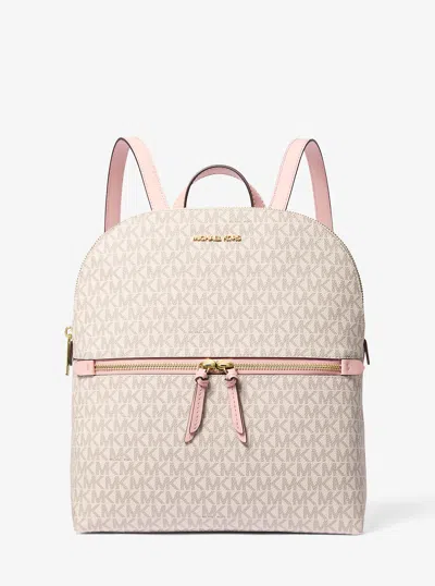 Michael Kors Outlet Dallas Medium Signature Logo Backpack In Multi