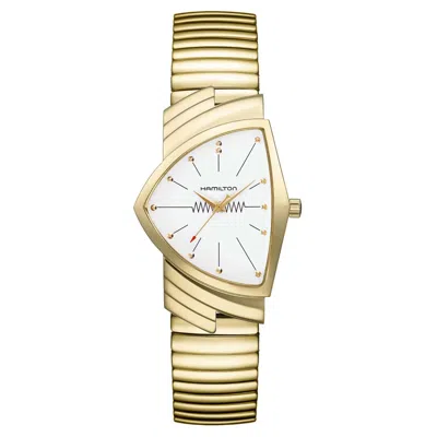 Hamilton Men's Ventura White Dial Watch In Gold