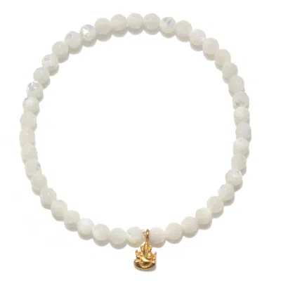 Satya Jewelry Ganesha Hindu God Pearl Gemstone Bracelet In White
