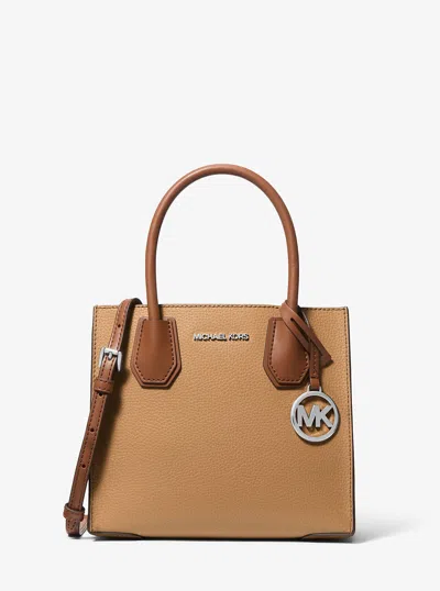 Michael Kors Outlet Mercer Medium Pebbled Leather Crossbody Bag In Brown