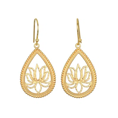 Satya Jewelry Open To Possibilities Lotus Earrings In Gold