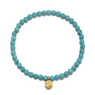 Satya Jewelry Inner Voice Lotus Gemstone Bracelet In Blue