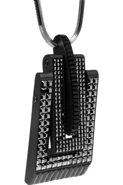 Shop Lanvin Pewter-plated Blackened Swarovski Crystal Necklace