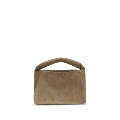 Brunello Cucinelli Women Suede Shoulder Bag In Sand