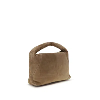 Brunello Cucinelli Women Suede Shoulder Bag In Sand