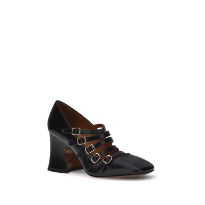 Chloé Black Calf Leather Bos Taurus High Heel Women's Pumps In Black
