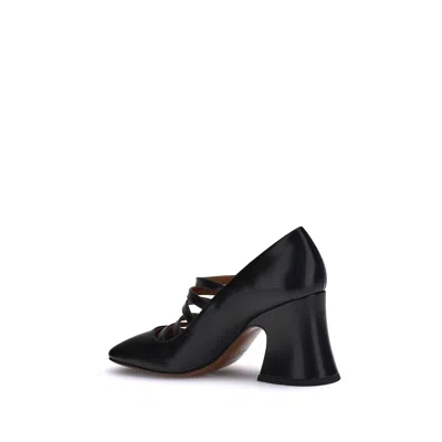 Chloé Black Calf Leather Bos Taurus High Heel Women's Pumps In Black