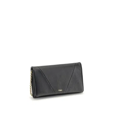Chloé Black Calf Leather Bos Taurus Women's Wallet In Black