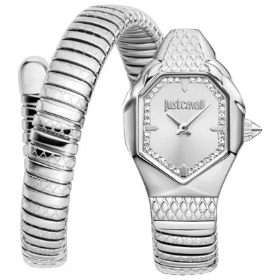 Just Cavalli Snake Women's Watch In Silver