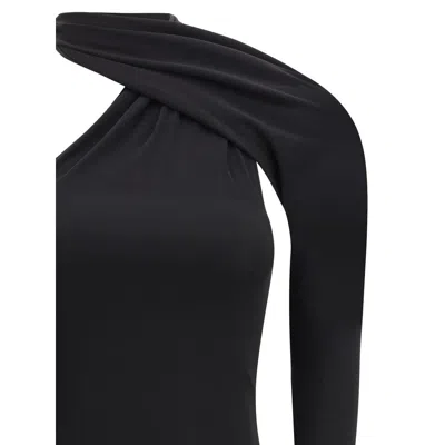 Courrèges Black Viscose Cocktail Dress In Black