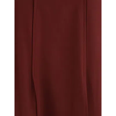 Crida Milano Bordeaux Wool Midi Skirt In Burgundy