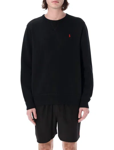 Polo Ralph Lauren Cotton-blend Crewneck Sweatshirt In Black